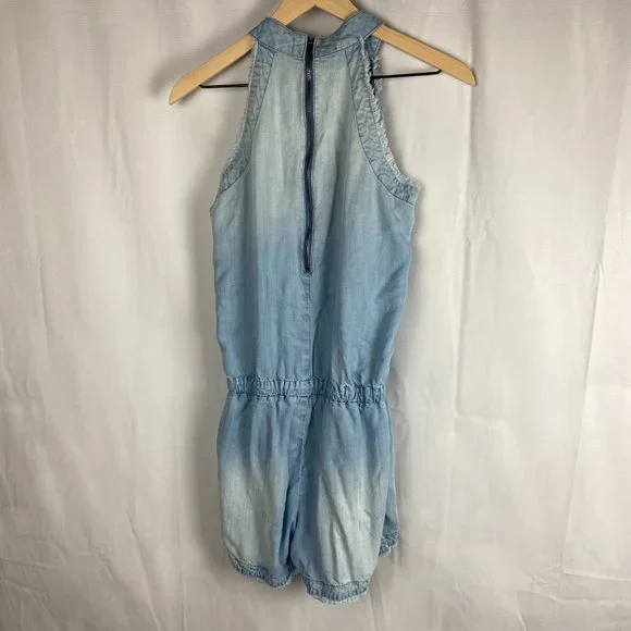 ANTHROPOLOGIE Cloth & Stone Laguna Blue Chambray Halter Romper - Picture 7 of 13